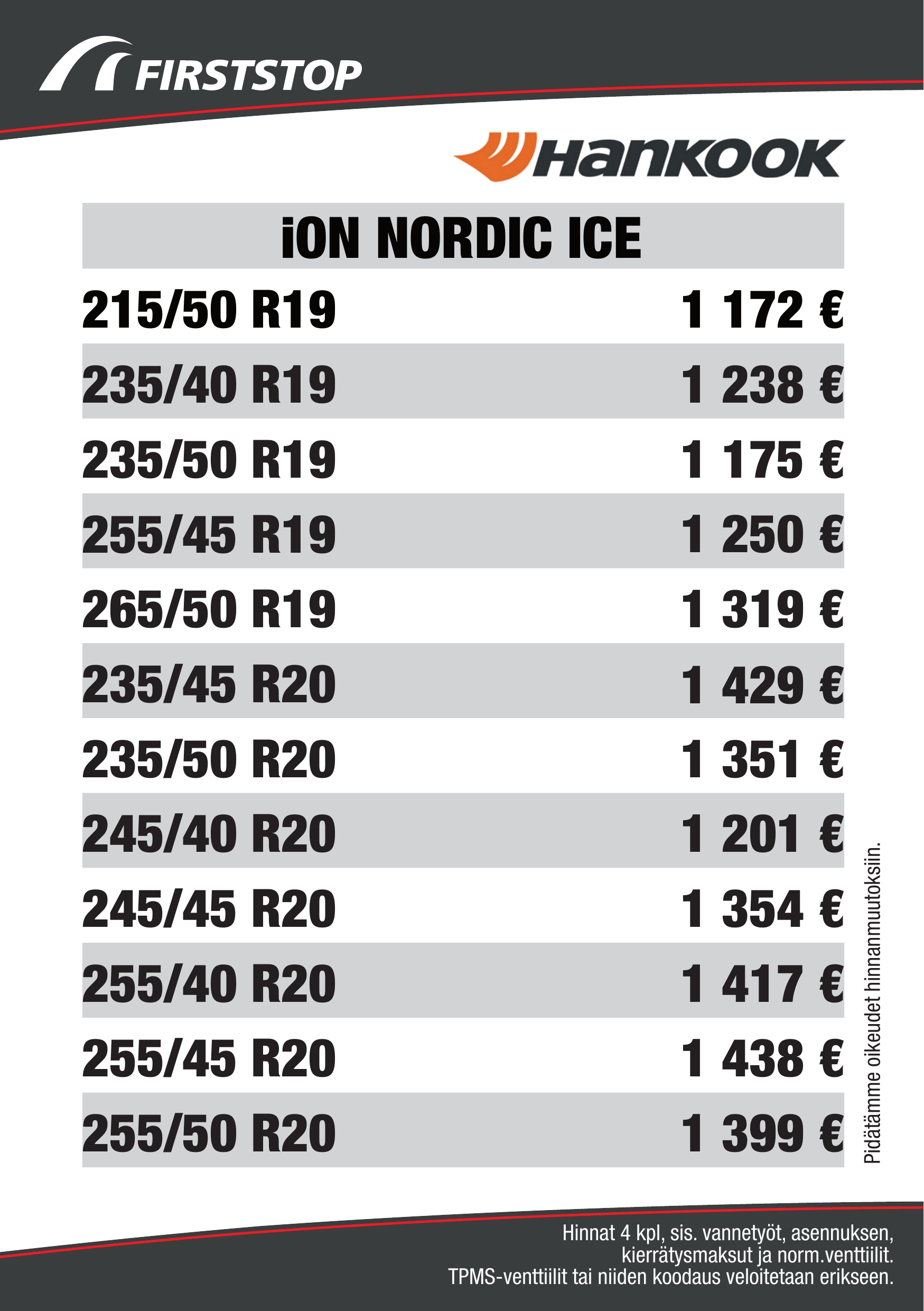 Hankook iON Nordic Ice hinta